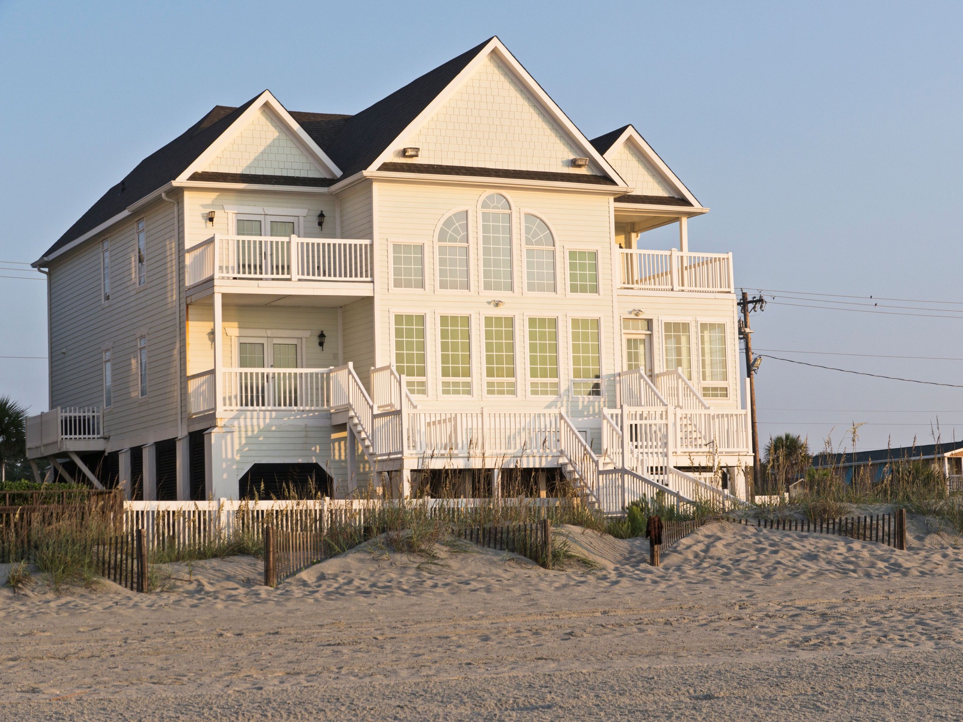 Beachfront vacation home in summer
